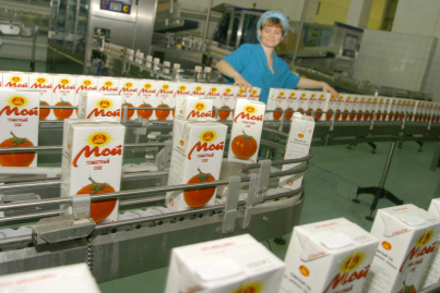 Производство сока Мой в 2002